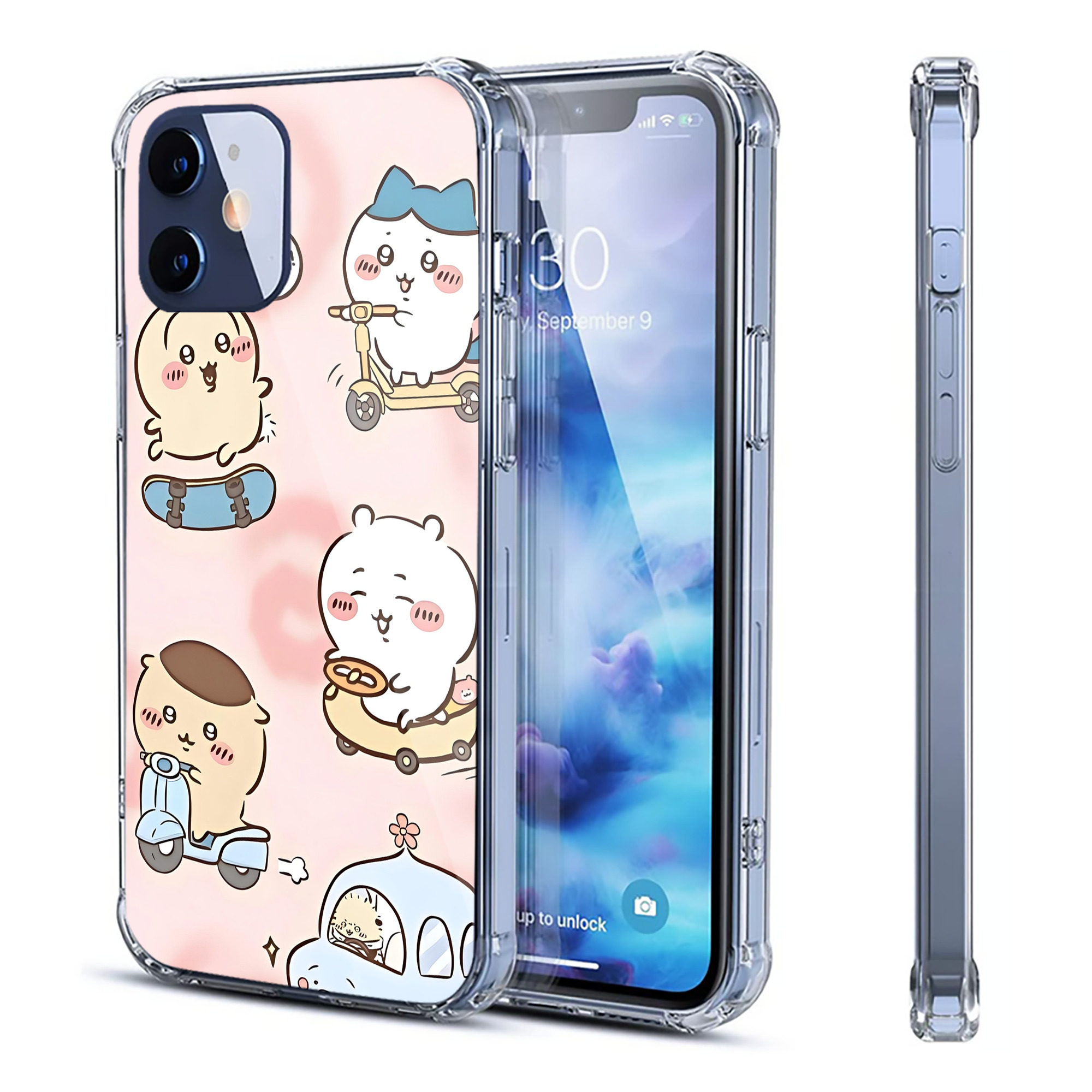 （画像用） ちいかわ Chii-kawa 【iPhone 12シリーズ対応】透明スマホケース（クリアソフトケース）